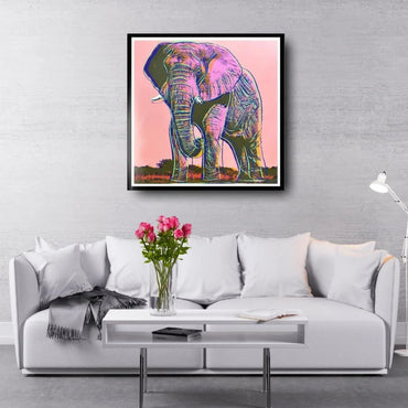 ANDY WARHOL “African Elephant" Silkscreen Proof– Endangered Species-Museum Quality- 38 X 38" Wall Art