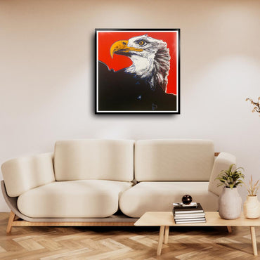 ANDY WARHOL “Bald Eagle" Trial Proof (Deep Orange) Silkscreen Endangered Species-Museum Quality- 38 X 38" Wall Art