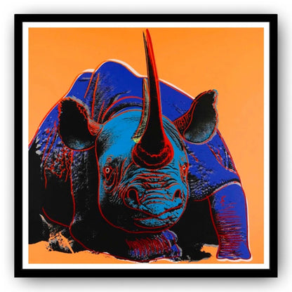 ANDY WARHOL “Black Rhino" Silkscreen Proof– Endangered Species - Museum Quality 38 X 38" Wall Art