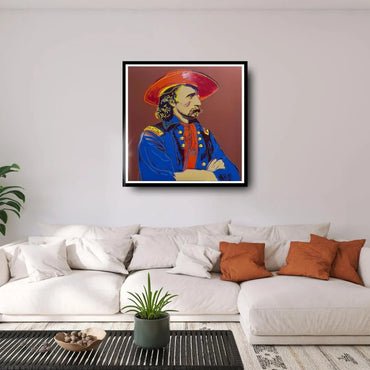 ANDY WARHOL– “General Custer"- Brown Trial Screenprint- Cowboys and Indians- Unsigned Proof- Museum Quality- 36x36" Wall Art