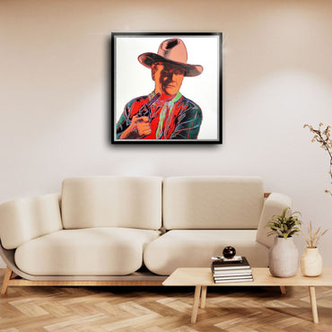 ANDY WARHOL– “John Wayne"- Trial Screenprint- Cowboys and Indians- Unsigned Proof- Museum Quality 36x36" Wall Art