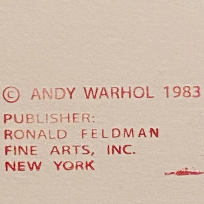 ANDY WARHOL “Siberian Tiger" Silkscreen Proof– Endangered Species-Museum Quality - 38 X 38" Wall Art