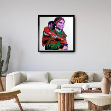 ANDY WARHOL– “Mother and Child"- Silkscreen- Cowboys and Indians- Unsigned Proof- Museum Quality 36x36" Wall Art