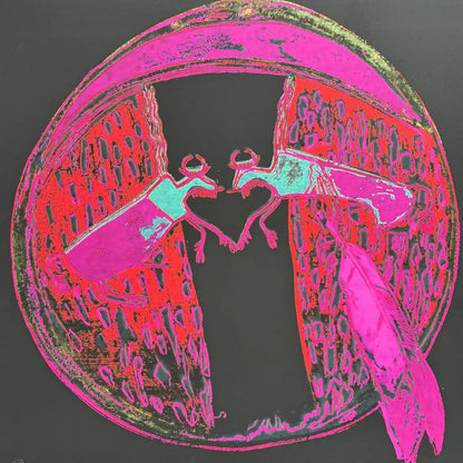 ANDY WARHOL– “Indian Shield"- Pink Trial Screenprint- Cowboys and Indians- Unsigned Proof- Museum Quality 36x36" Wall Art