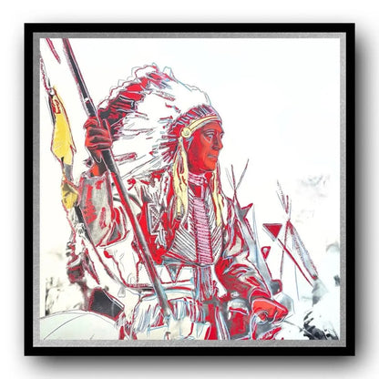 ANDY WARHOL– “War Bonnet"- Trial Screenprint- Cowboys and Indians- Unsigned Proof- Museum Quality 36x36" Wall Art