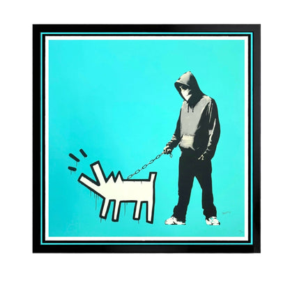 BANKSY "Barking Dog"- Aqua Screenprint Signed- Full Sized- Urban Street Graffiti | Iconic Street Art