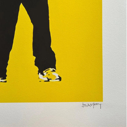 BANKSY -"Barking Dog" (Yellow) -Screen Print Paper Wall Art Decor -  27 5/8 x 27 5/8"