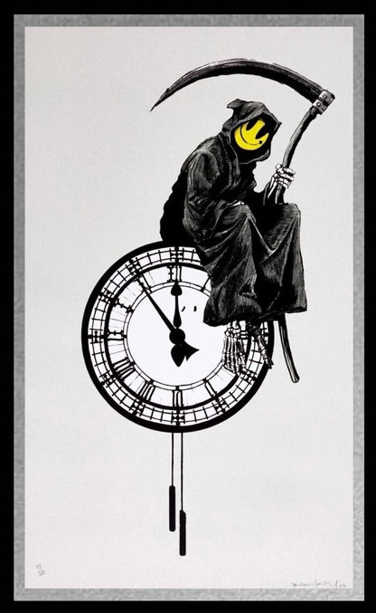 BANKSY -"GRIN REEPER" -Screenprint- Hand Signed - 17 5/8 x 27 5/8" Shipped Flat