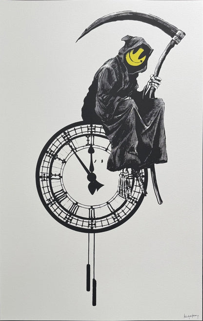 BANKSY -"GRIN REEPER" -Screenprint- Hand Signed - 17 5/8 x 27 5/8" Shipped Flat