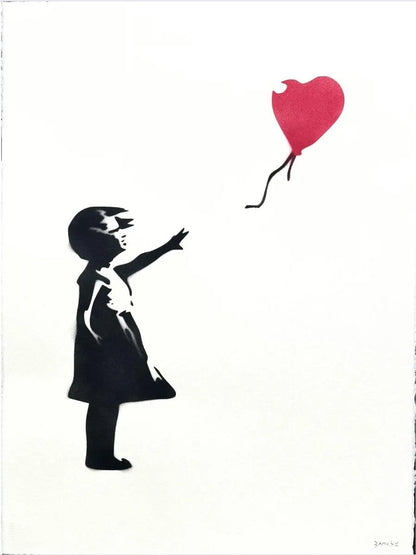 BANKSY- "Girl With Balloon"- Original Spray Painting - Iconic Grafitti Street Art- Stunning piece
