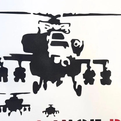BANKSY- Nice Day Chopper Spray Painting Detail Closeup