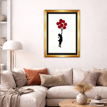 Artwork framed on the wall
