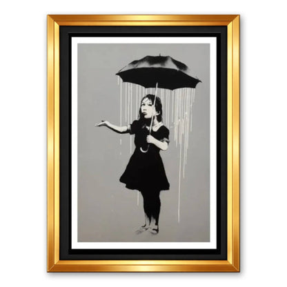 "NOLA (White Rain)"- Screenprint- Hand signed BANKSY - 22 1/4 x 30"| Iconic Street Art