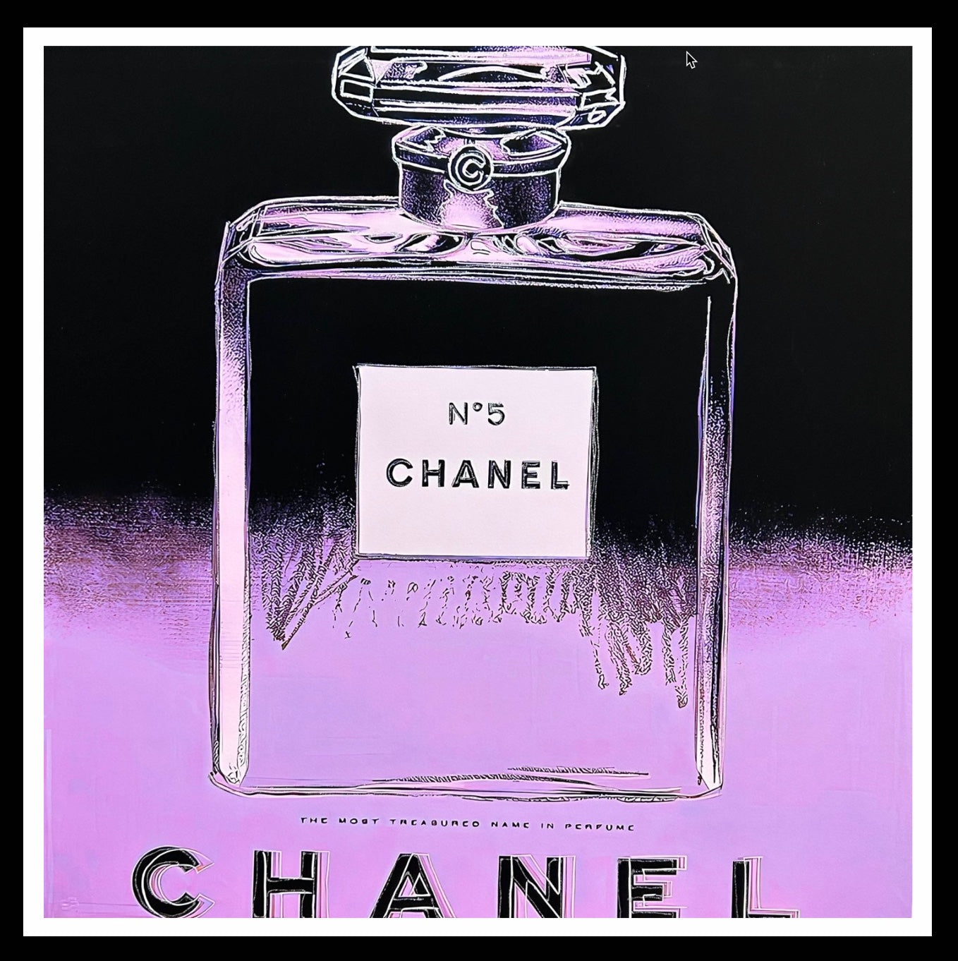 ANDY WARHOL – "Chanel"- Light Purple (Lavender) Trial Proof Screenprint- Diamond Dust-Ads Suite -38x38" | Pop Art | Museum Quality
