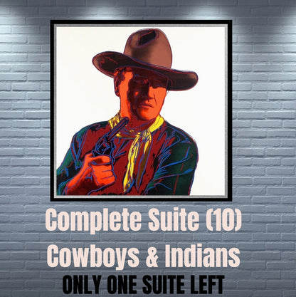 ANDY WARHOL– Full “Cowboys and Indians Suite"- 10 Silkscreens- Unsigned Proofs- Museum Quality-36x36" | Pop Art