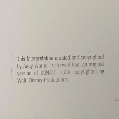 ANDY WARHOL "Donald Duck" (New Spirit) Silkscreen Proof-Museum Quality- Ads Suite -38x38" Wall Art