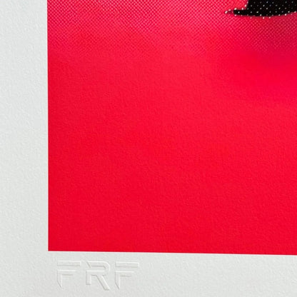 FENZOLINI "ELEPHANT RIDE" Red - Screenprint- Hand Signed, Numbered - Warhol, Banksy - 31 1/2 x 31 1/2"