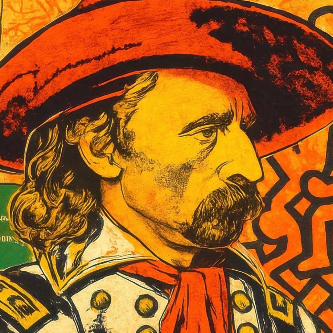 FENZOLINI "Cowboy Newspaper"-Signed Screenprint-38 x 38- Warhol Haring iFusionism - Original Edition Artwork