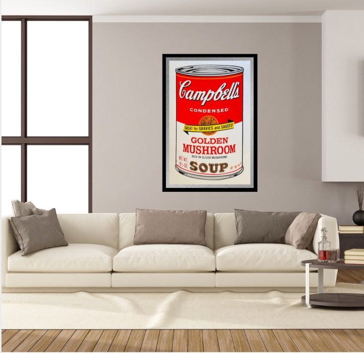 ANDY WARHOL- "Campbell Soup" Golden Mushroom" - Unsigned Proof-Museum Quality- Full sized 23x35" Wall Decor
