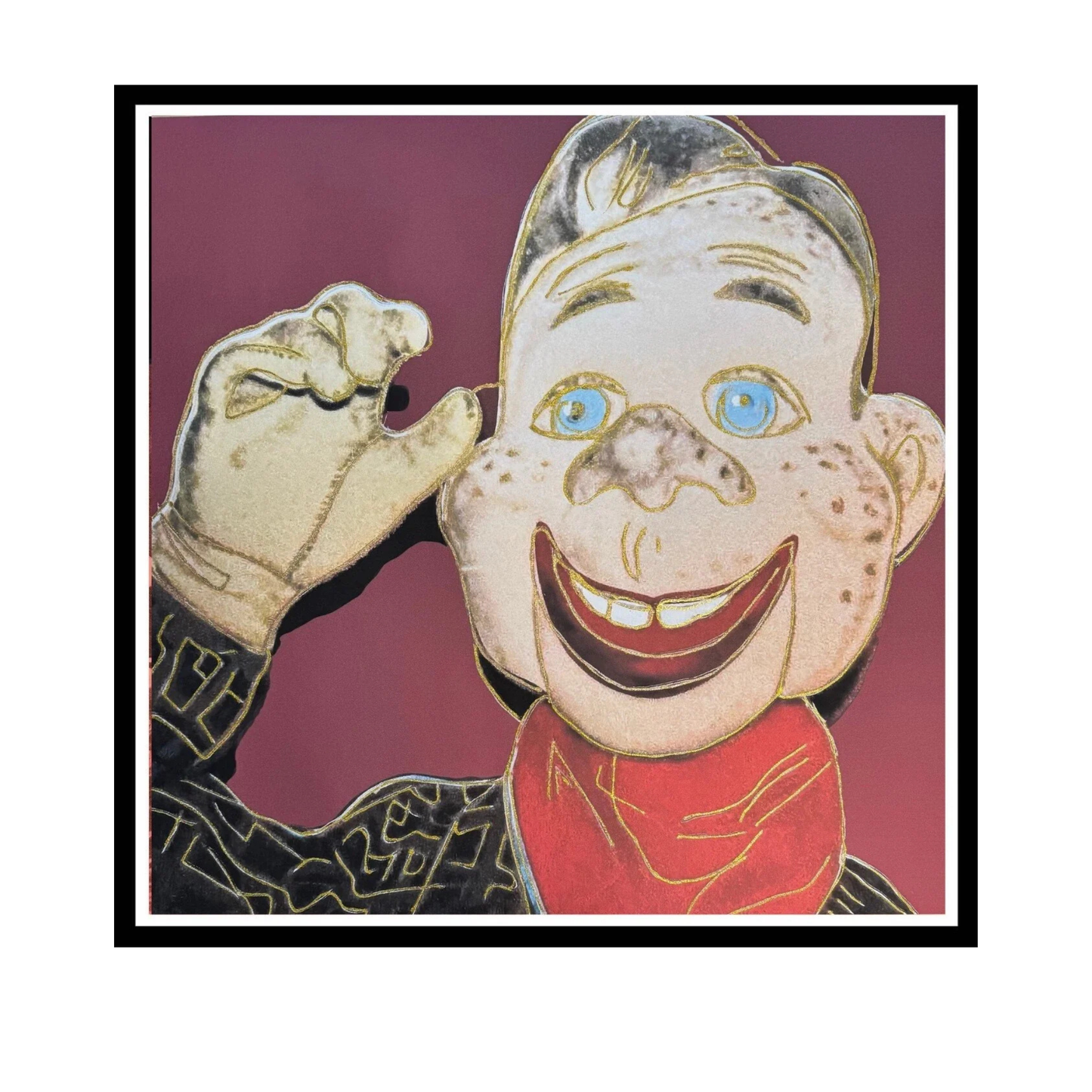 ANDY WARHOL "Howdy Doody" FS # 263- Layered Silkscreen Proof-Myths Seies- Museum Board- Diamond Dust- 38 x 38" Pop Art Collectible