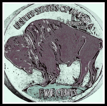 ANDY WARHOL "Buffalo Nickel" Lt. Green Trial Screenprint-Cowboys- Museum Quality
