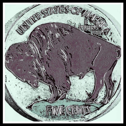 ANDY WARHOL "Buffalo Nickel" Lt. Green Trial Screenprint-Cowboys- Museum Quality