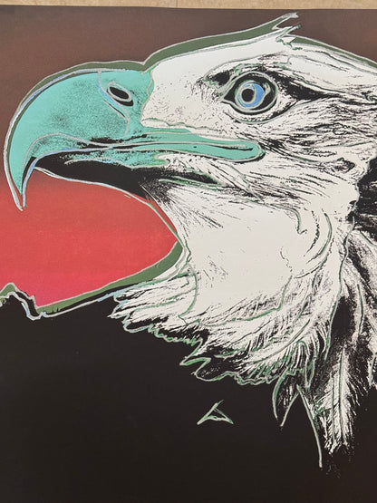 ANDY WARHOL “Bald Eagle"- Trial Screenprint- Proof Edition- Green, blue and purple colors with diamond dust- Endangered Species- Museum Quality 38 X 38"Pop Art Beauty