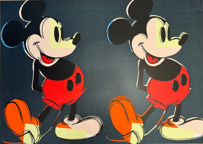Andy Warhol – “DOUBLE MICKEY”- Trial Silkscreen- Full Diamond Dust Bkgrd. -Museum Board - 30 1/2 x 43" Wall Art- Beautiful!