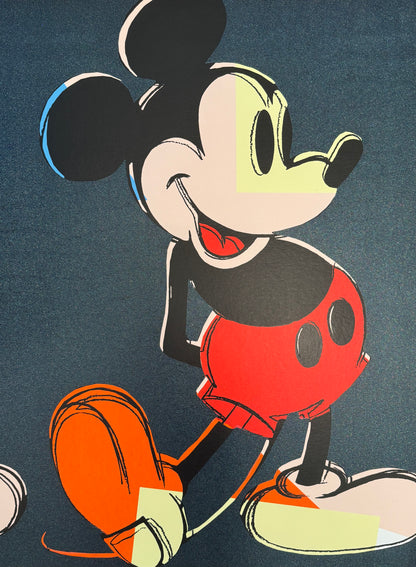 Andy Warhol – “DOUBLE MICKEY”- Trial Silkscreen- Full Diamond Dust Bkgrd. -Museum Board - 30 1/2 x 43" Wall Art- Beautiful!
