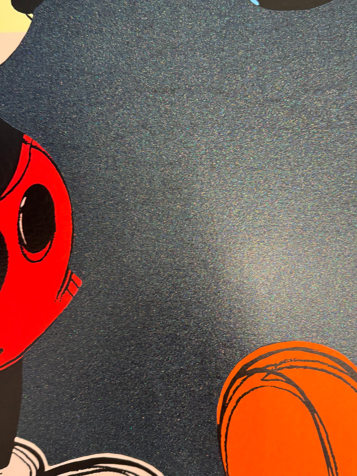 Andy Warhol – “DOUBLE MICKEY”- Trial Silkscreen- Full Diamond Dust Bkgrd. -Museum Board - 30 1/2 x 43" Wall Art- Beautiful!