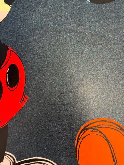 Andy Warhol – “DOUBLE MICKEY”- Trial Silkscreen- Full Diamond Dust Bkgrd. -Museum Board - 30 1/2 x 43" Wall Art- Beautiful!