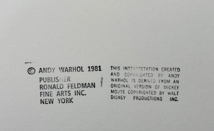 Andy Warhol – “DOUBLE MICKEY”- Trial Silkscreen- Full Diamond Dust Bkgrd. -Museum Board - 30 1/2 x 43" Wall Art- Beautiful!