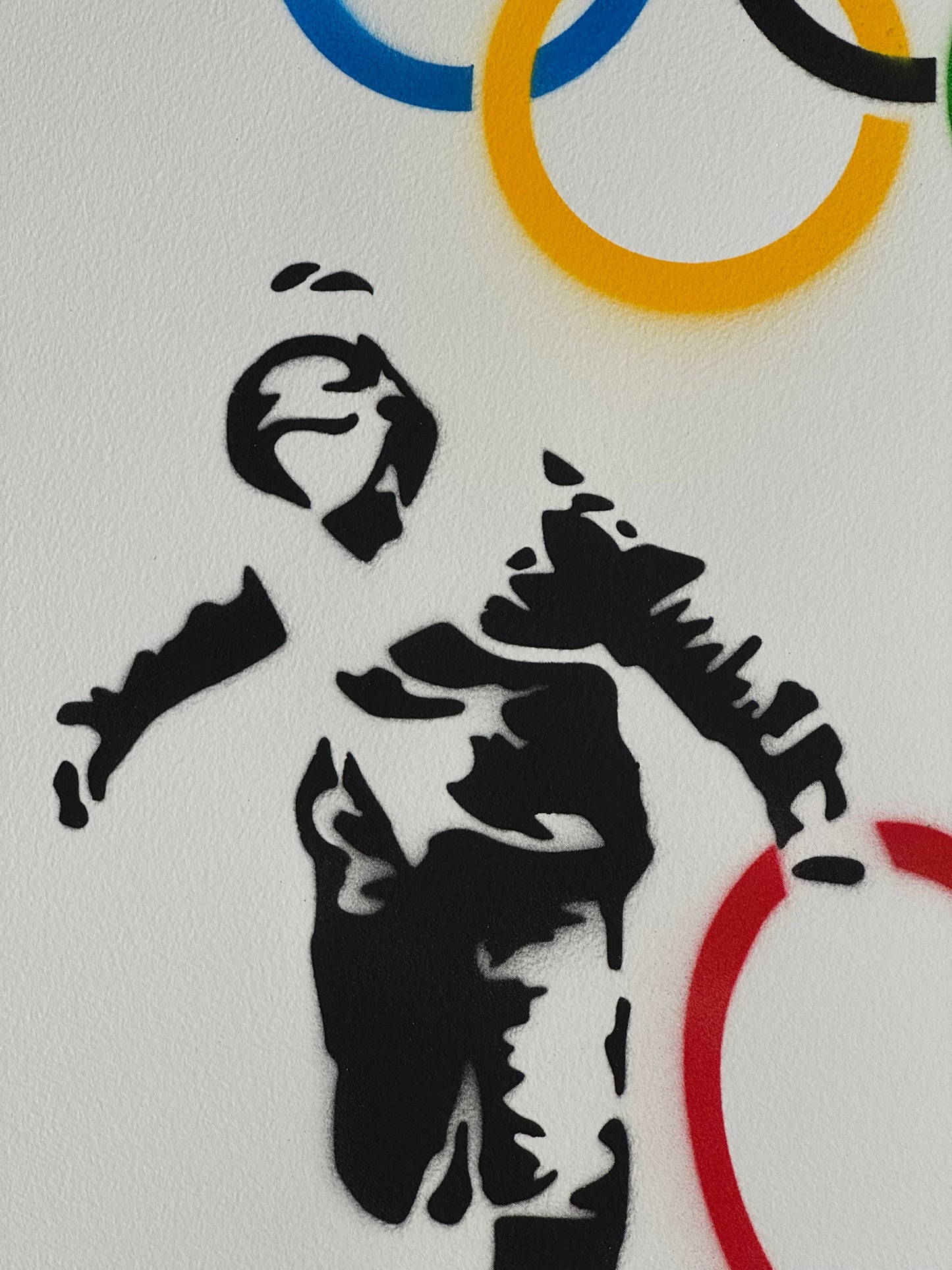 BANKSY-"Olympic Rings Looter"- Original Spray Painting- Signed-Iconic Graffiti Street Art