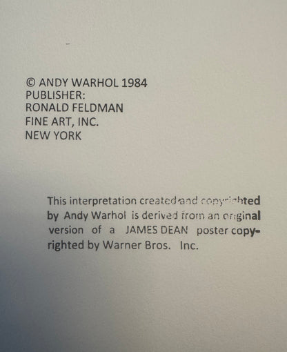 ANDY WARHOL "James Dean"(Rebel Without A Cause) Trial Screenprint Proof-Ads Suite- Original Ed. Red Color - 38x38" | Pop Art | Museum Quality