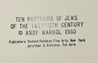 ANDY WARHOL– Complete Suite 10 "Jews of 20th Century" Layered SILKSCREENS- Unsigned Proofs- Museum Quality-Wall Art-36X36" Iconic Series! (Copy)