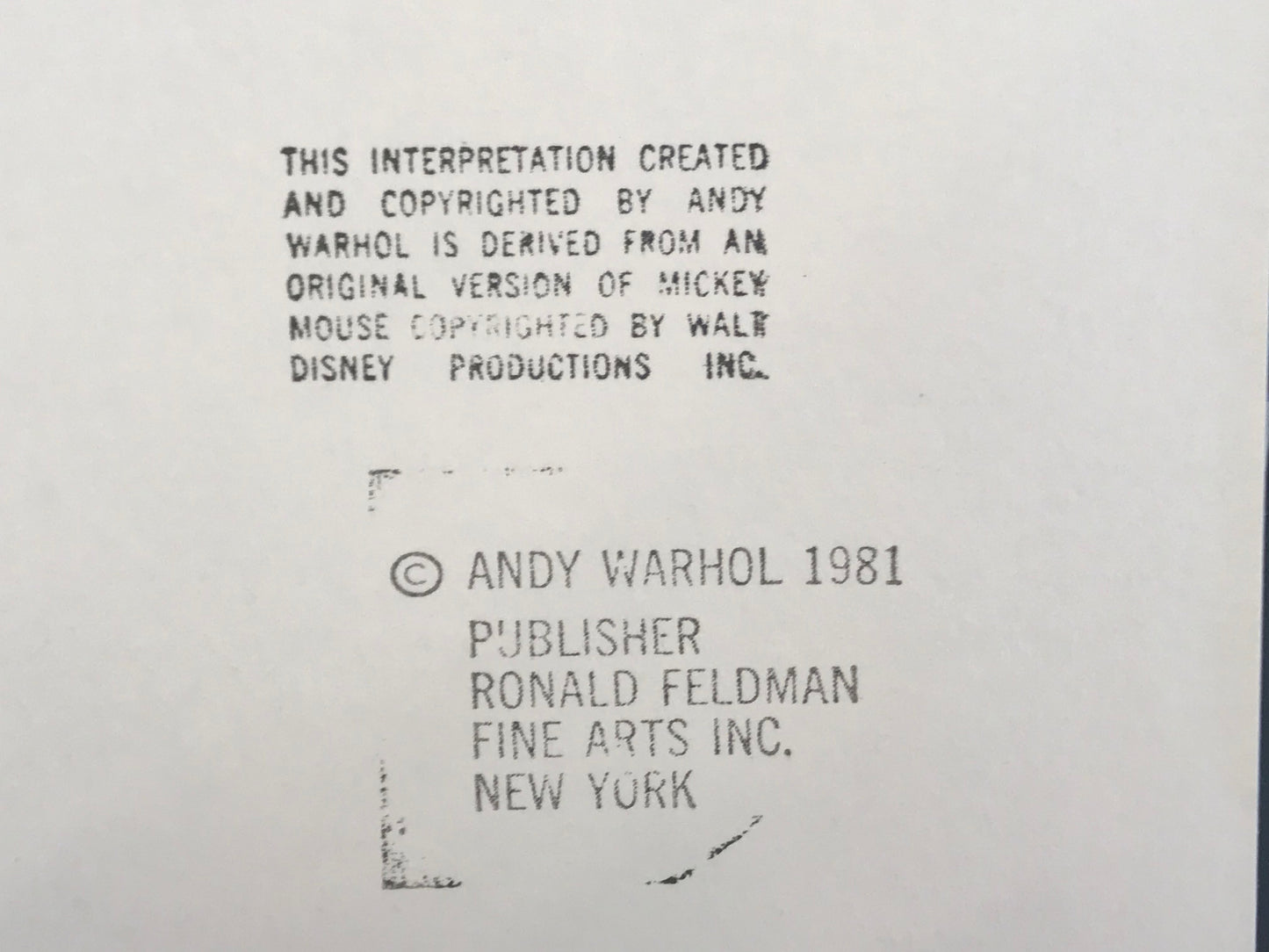 ANDY WARHOL "Mickey Mouse" FS # 265- Layered Silkscreen-Myths- Diamond Dust- Superb Quality 38 x 38" Top 10!