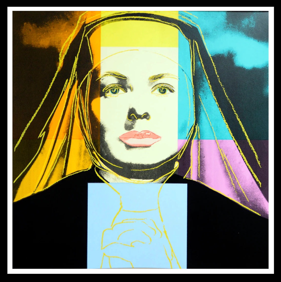ANDY WARHOL"Ingrid Bergman- the Nun" #314 -Layered Silkscreen Proof- Superb Quality- Unsigned-38x38" | Pop Art