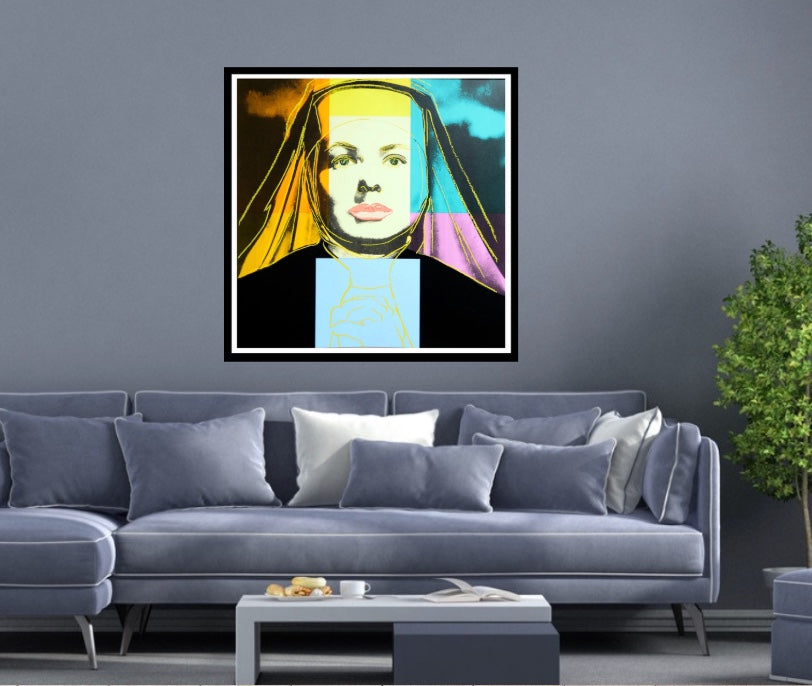 ANDY WARHOL"Ingrid Bergman- the Nun" #314 -Layered Silkscreen Proof- Superb Quality- Unsigned-38x38" | Pop Art