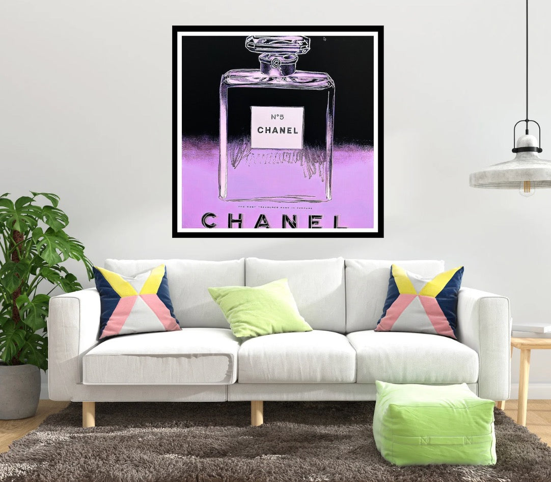 ANDY WARHOL – "Chanel"- Light Purple (Lavender) Trial Proof Screenprint- Diamond Dust-Ads Suite -38x38" | Pop Art | Museum Quality