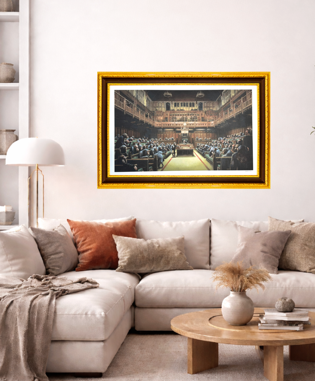 Banksy – "Monkey Parliament"- Signed Screenprint- Size 29 1/2 x 18" Iconic Graffiti | Iconic Street Art