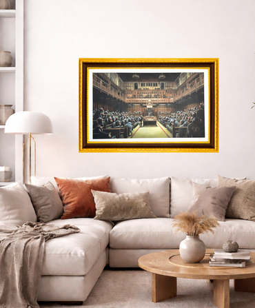 Banksy – "Monkey Parliament"- Signed Screenprint- Size 29 1/2 x 18" Iconic Graffiti | Iconic Street Art