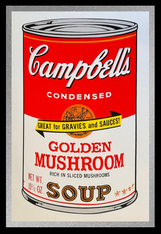 ANDY WARHOL- "Campbell Soup" Golden Mushroom" - Unsigned Proof-Museum Quality- Full sized 23x35" Wall Decor