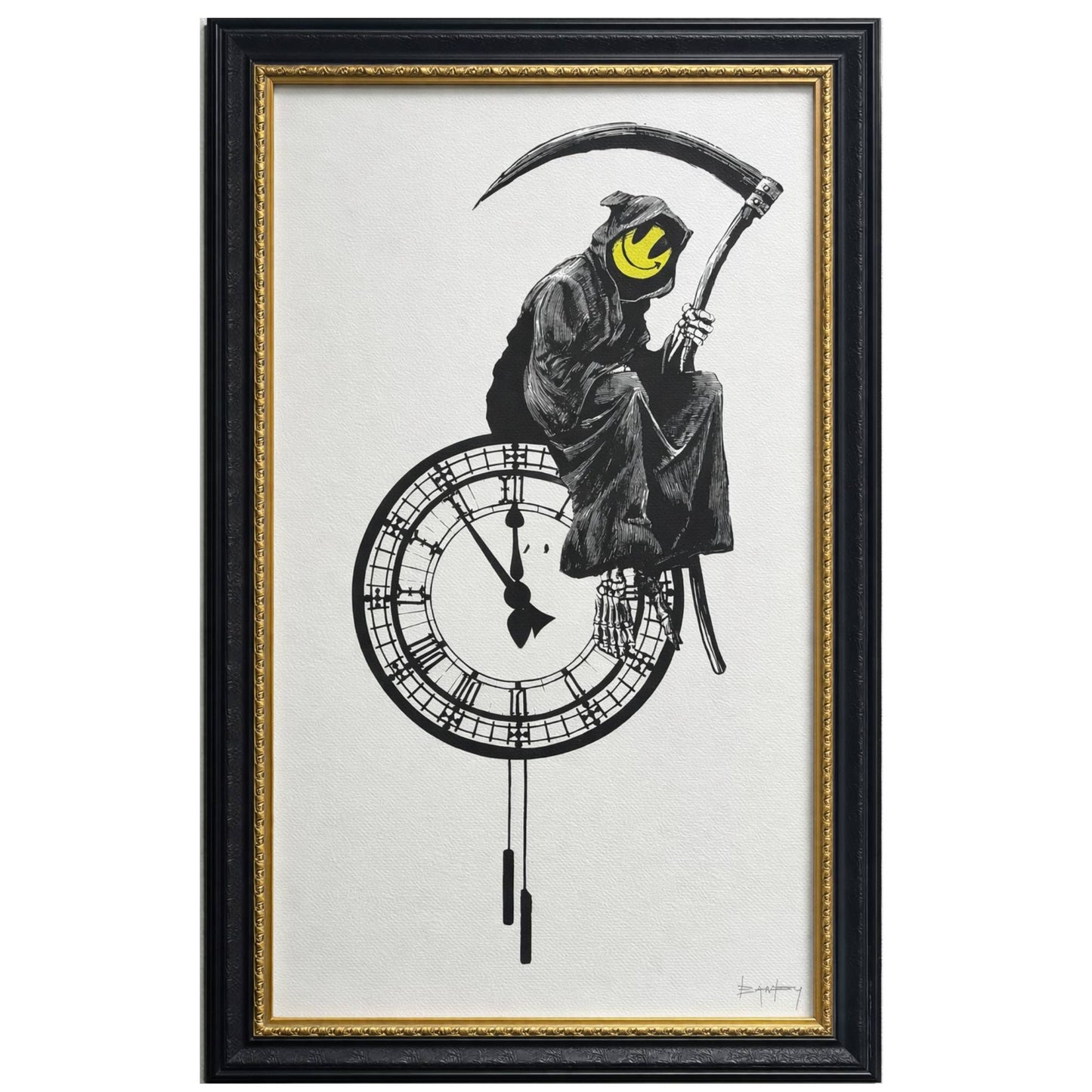 BANKSY -"GRIN REEPER" -Screenprint- Hand Signed - 17 5/8 x 27 5/8" Shipped Flat | Iconic Street Art