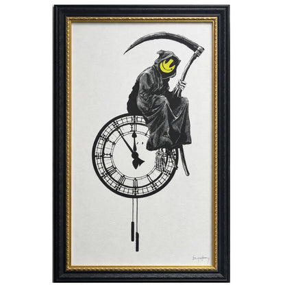 BANKSY -"GRIN REEPER" -Screenprint- Hand Signed - 17 5/8 x 27 5/8" Shipped Flat | Iconic Street Art
