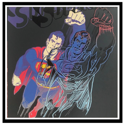 ANDY WARHOL "Superman" FS # 260- Layered Silkscreen Proof-Myths- Museum Quality- Diamond Dust- 38 x 38" Pop Art Masterpiece