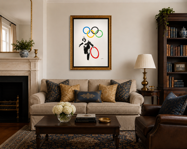 BANKSY-"Olympic Rings Looter"- Original Spray Painting- Signed-Iconic Graffiti Street Art