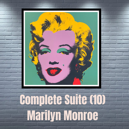 ANDY WARHOL– Complete Suite 10 "Marilyn Monroe" Silkscreens- Unsigned Proofs- Museum Quality-Wall Art-36X36"Excellent Condition