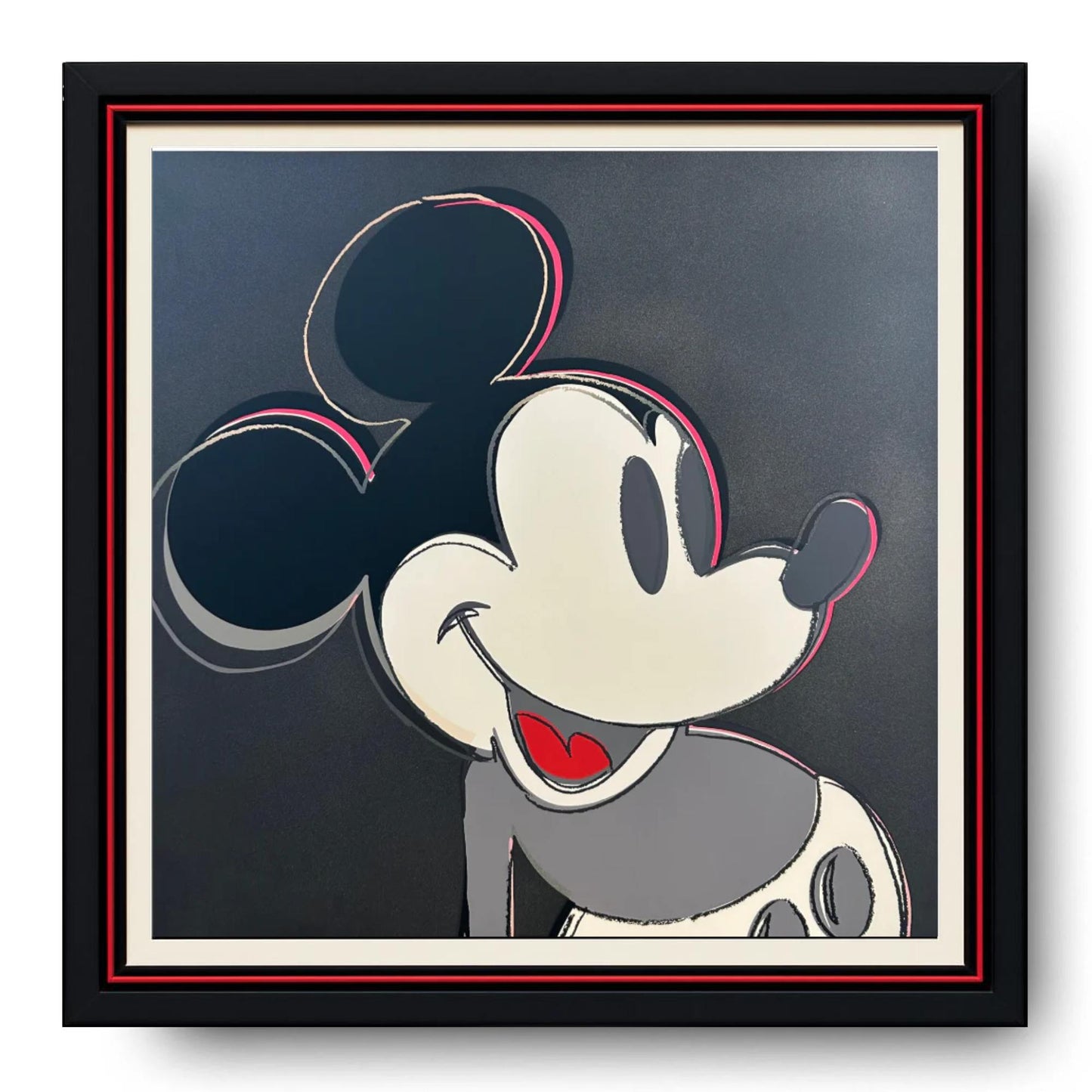 Framed artwork of a stylized cartoon character with a black frame.