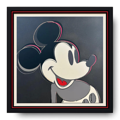 Framed artwork of a stylized cartoon character with a black frame.