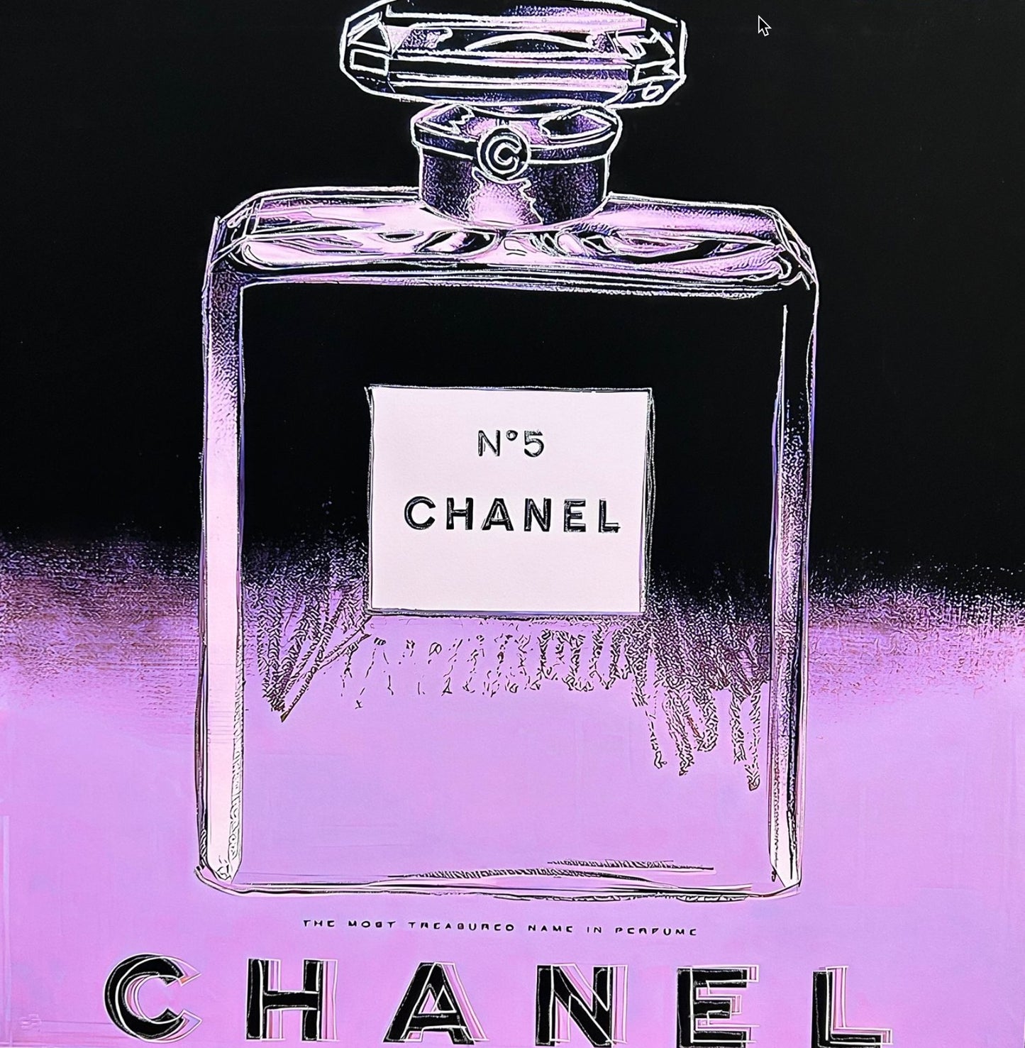ANDY WARHOL – "Chanel"- Light Purple (Lavender) Trial Proof Screenprint- Diamond Dust-Ads Suite -38x38" | Pop Art | Museum Quality